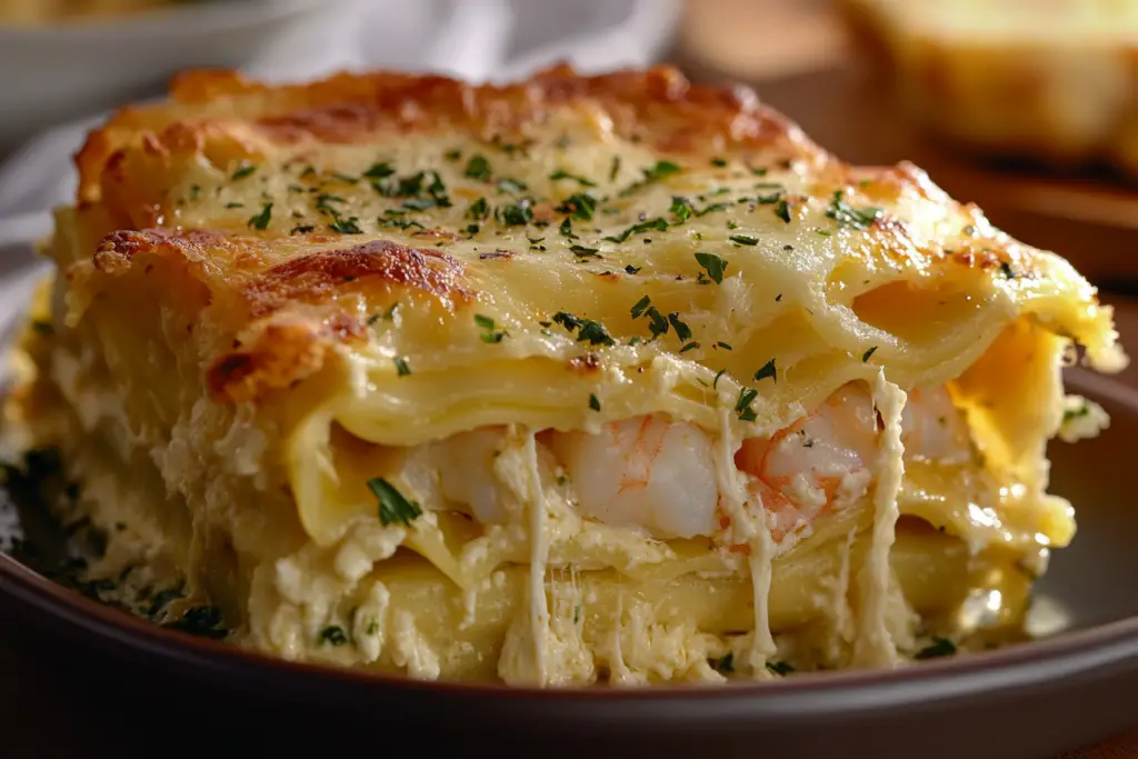 Garlic Butter Shrimp Scampi Lasagna