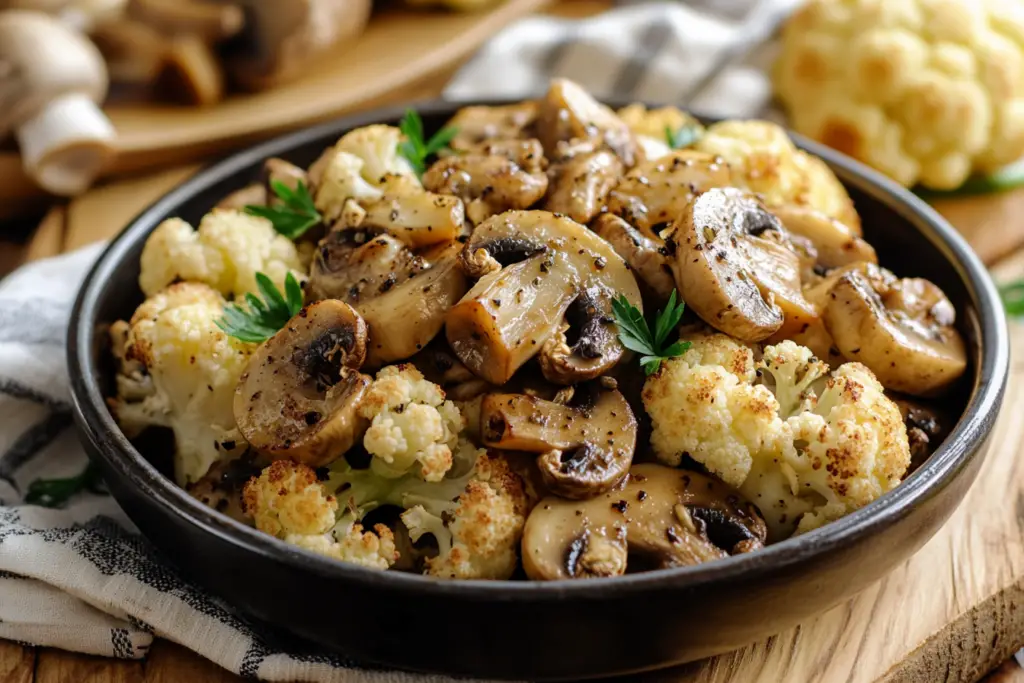 Garlic Mushrooms Cauliflower Skillet