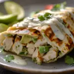 Chicken Avocado Ranch Burritos with Lime Wedges