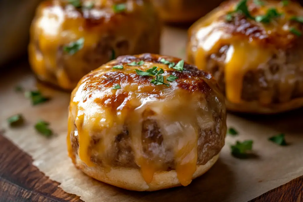 Garlic Cheeseburger Bites