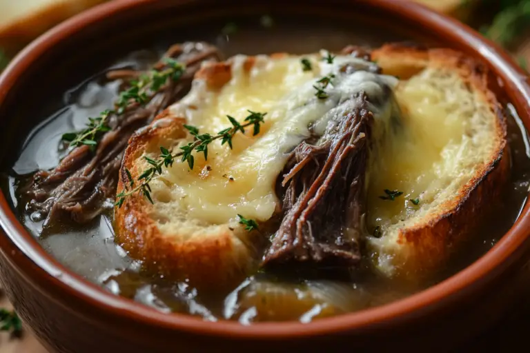 French Onion Short Rib Soup with Cheesy Gruyère Toast