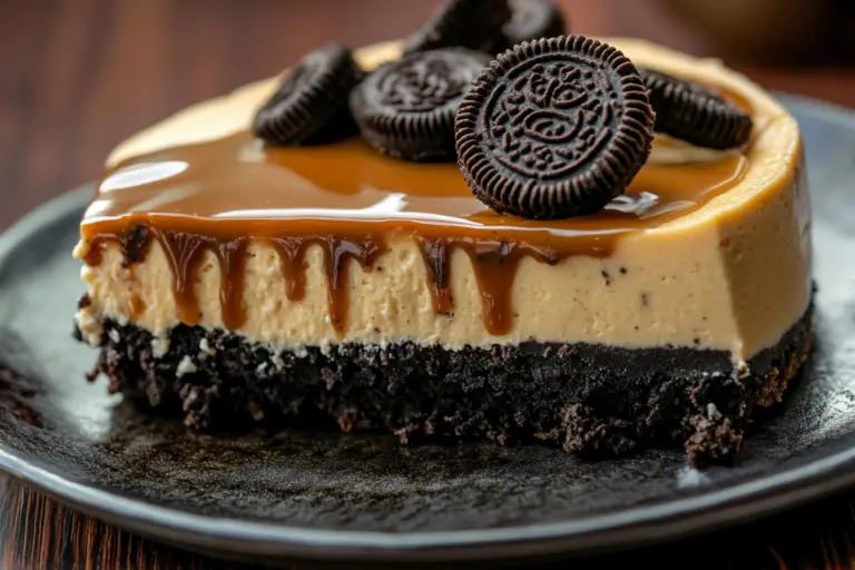 Caramel Reese’s Oreo Cheesecake