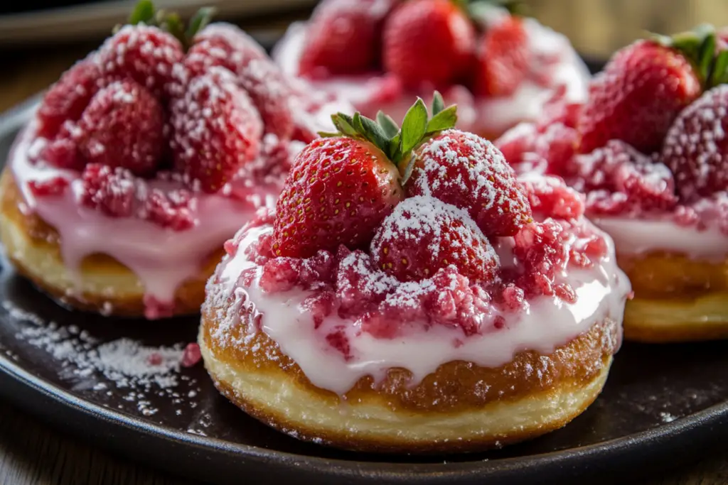 Strawberry Cheesecake Stuffed Donuts