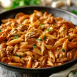 One-Pot Creamy Beef and Garlic Butter Pasta