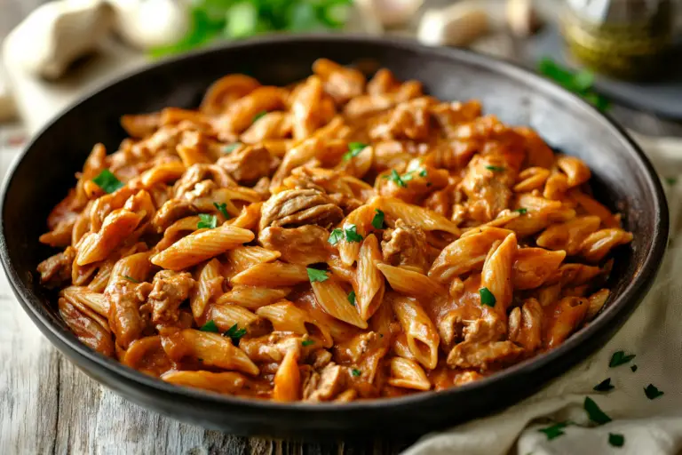 One-Pot Creamy Beef and Garlic Butter Pasta