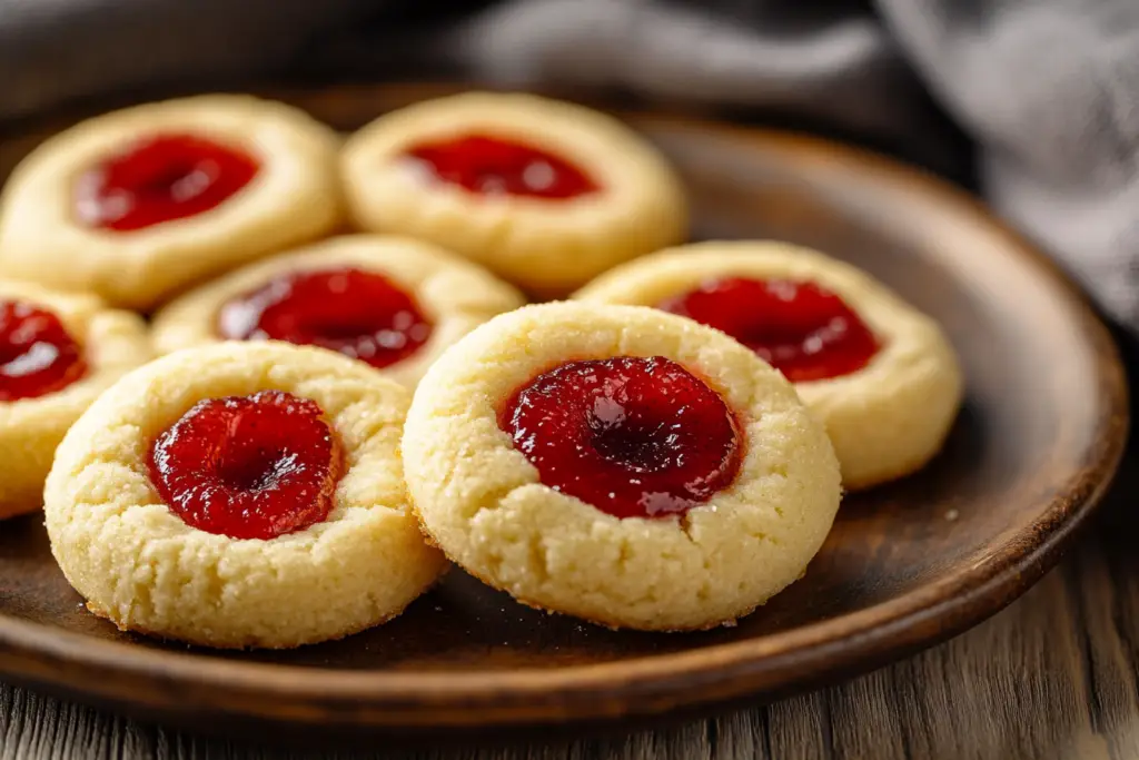 Strawberry Jam Thumbprint Cookies