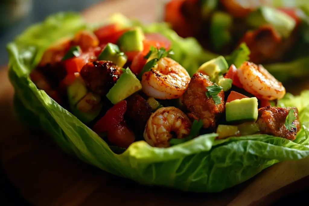 Healthy Taco Shrimp Lettuce Wraps