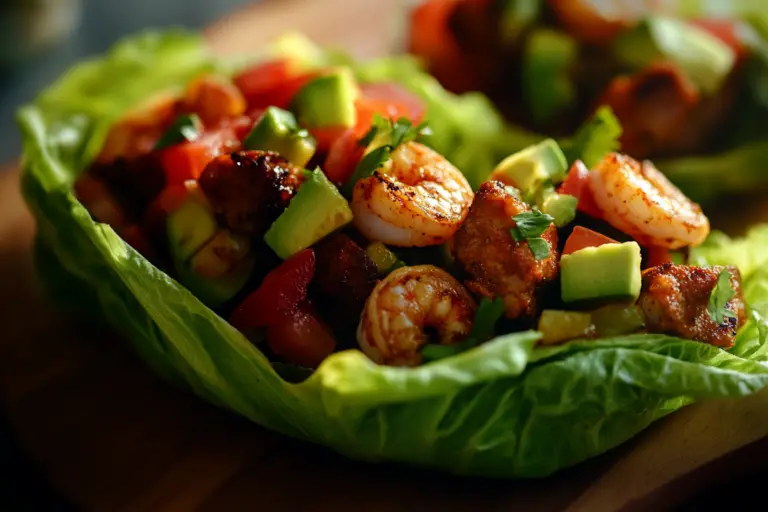 Healthy Taco Shrimp Lettuce Wraps
