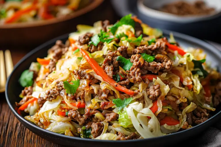 Healthy Ground Beef Cabbage Stir-Fry