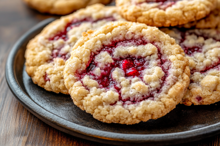 Buttery Raspberry Crumble Cookies
