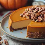 Vegan Pumpkin Cheesecake with Pecan Topping