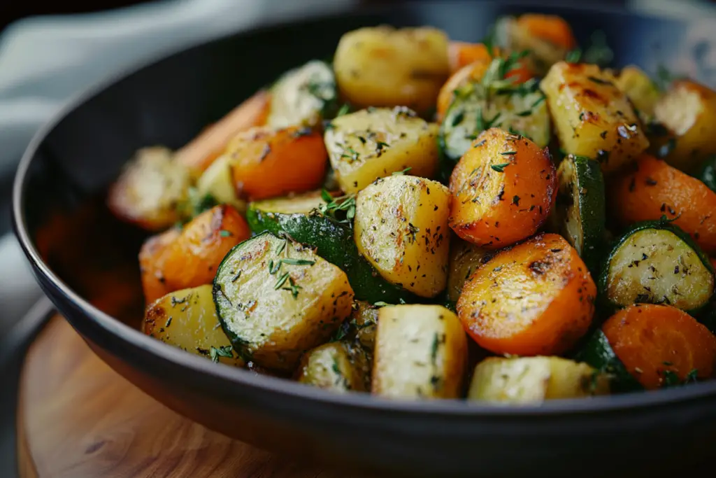 Garlic Herb Roasted Potatoes, Carrots, and Zucchini