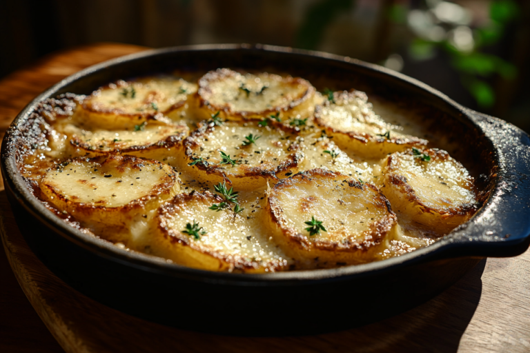 Crispy Parmesan and Gruyere Potato Gratin