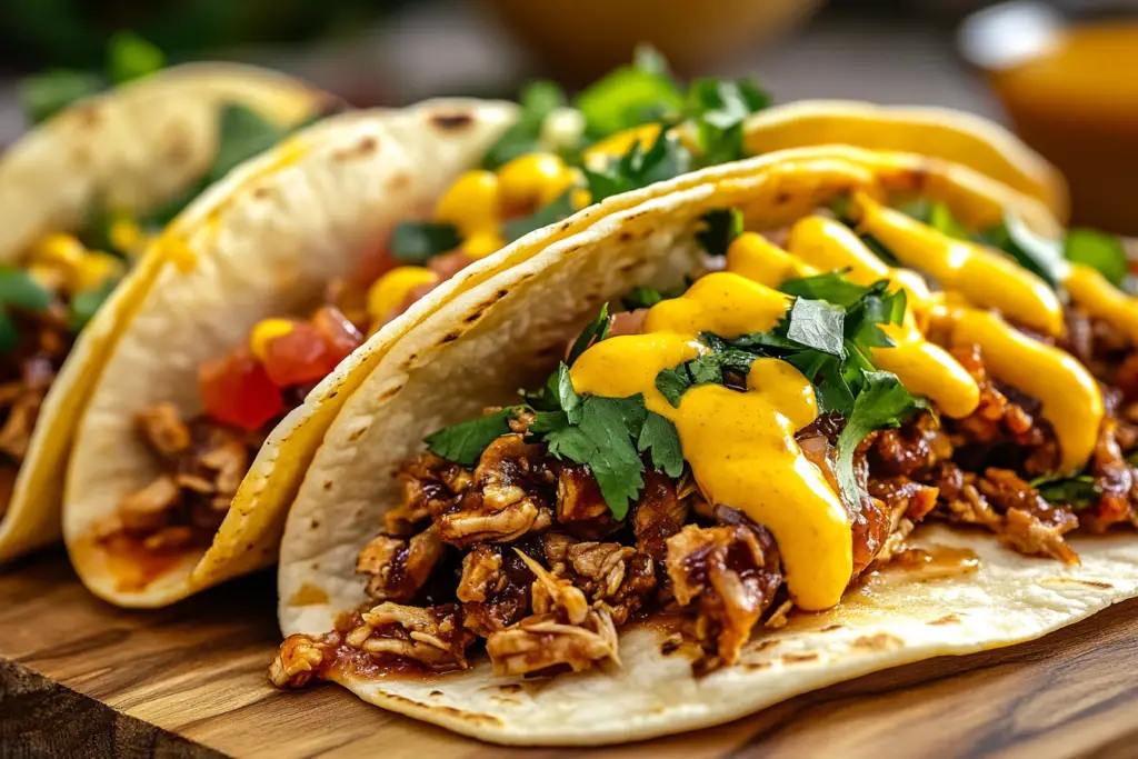 Garlic Butter Honey BBQ Chicken Tacos