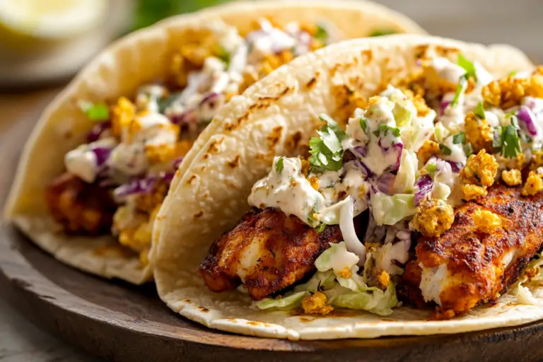 Southern Catfish Tacos with Crunchy Slaw