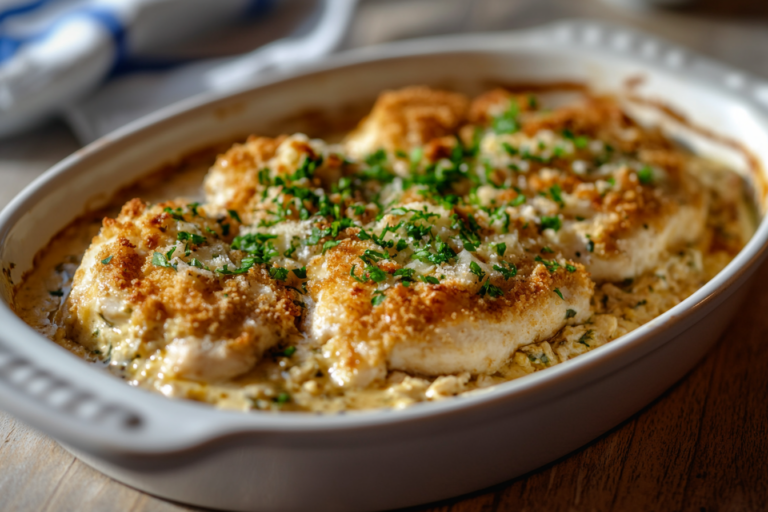 Baked Caesar Chicken with a Creamy Parmesan Sauce