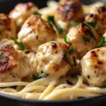 Garlic Butter Chicken Balls with Creamy Parmesan Pasta