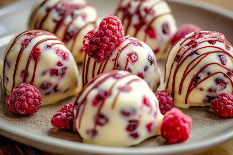 White Chocolate Raspberry Cheesecake Balls