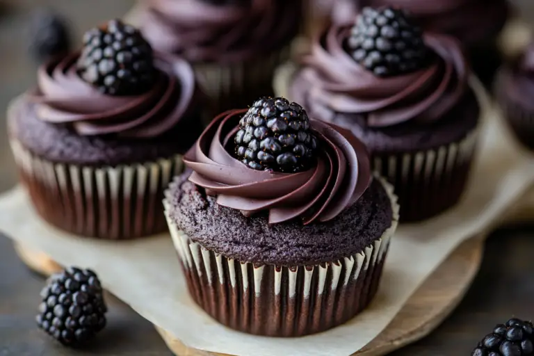 Dark Chocolate Blackberry Cupcakes