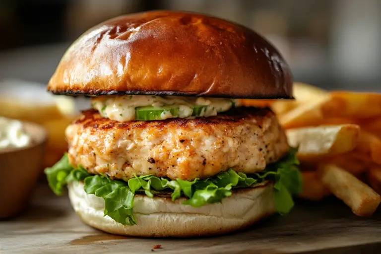 Juicy Ground Chicken Burgers with Garlic Mayo