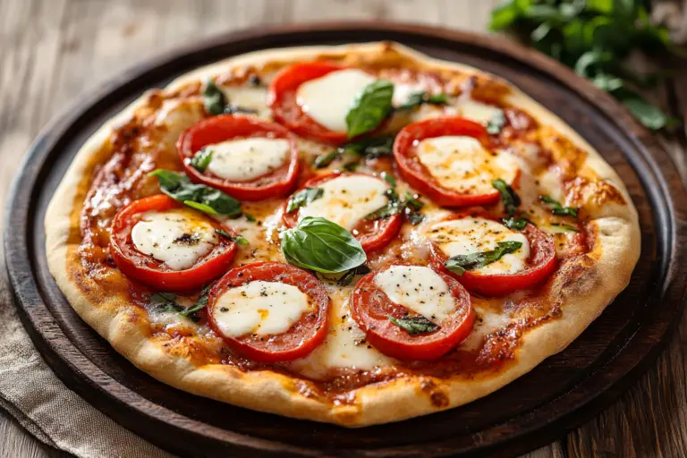 Quick Caprese Naan Pizza