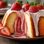 Strawberry Cheesecake Pound Cake with Strawberry Cream Cheese Frosting