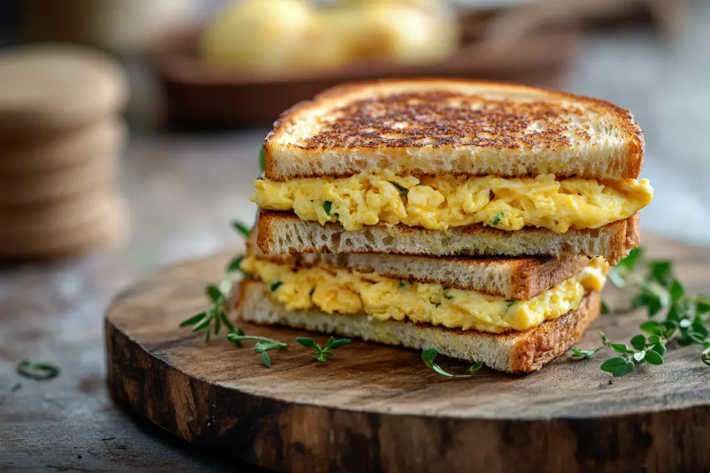 Scrambled Egg Grilled Cheese Sandwich