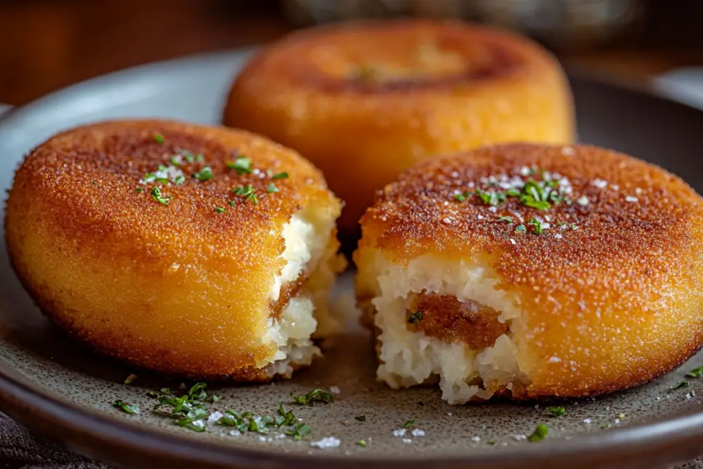 Cheesy Stuffed Potato Cakes