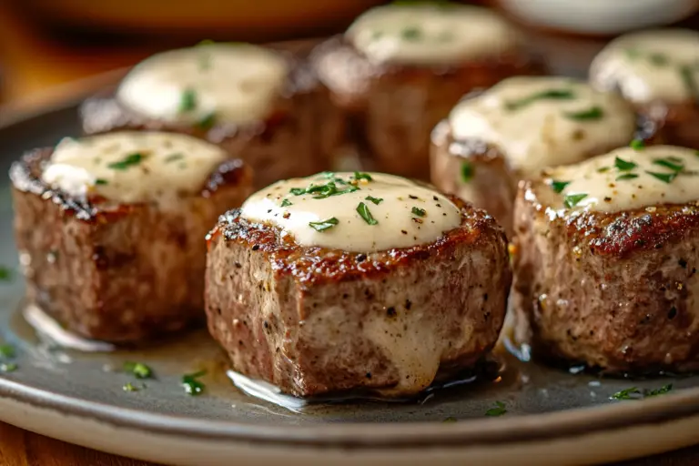 GARLIC PARMESAN CREAM SAUCE STEAK BITES