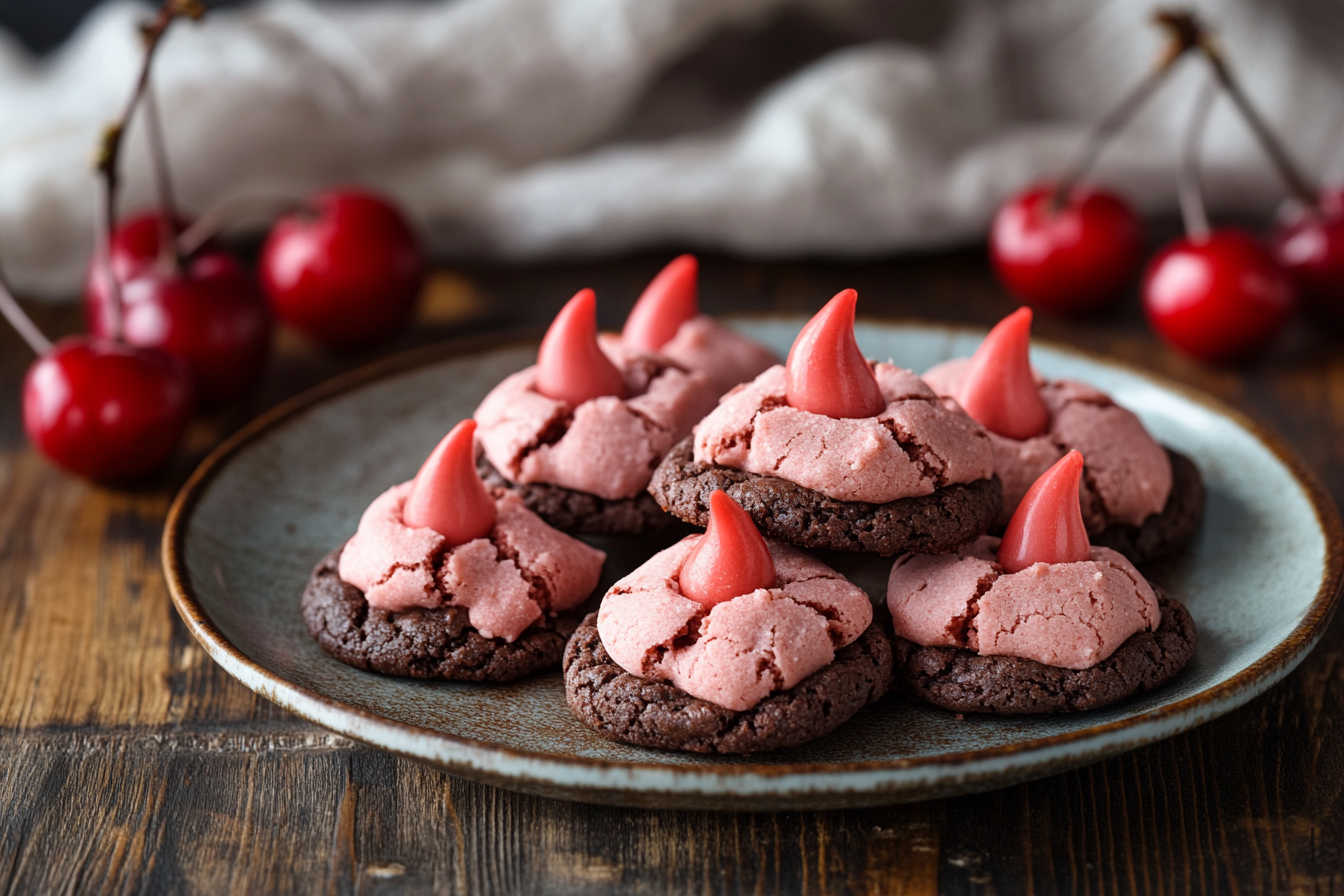 Chocolate Cherry Blossom Cookies
