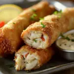 Crispy Crab Cake Egg Rolls with Lemon Dip
