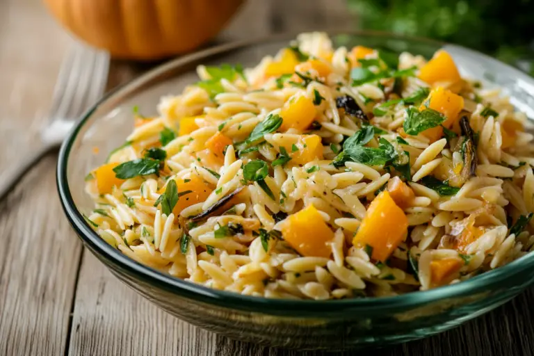 Warm Orzo Pasta Salad with Butternut Squash