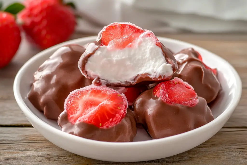 Easy Frozen Strawberry Yogurt Clusters