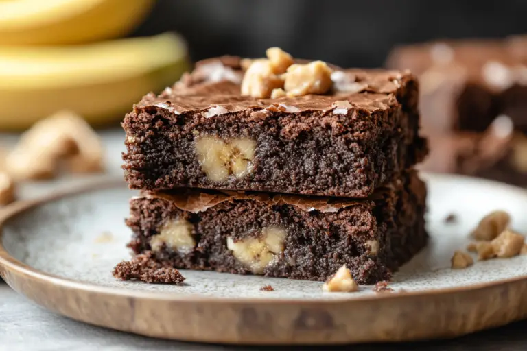 Healthy Banana Peanut Butter Brownies