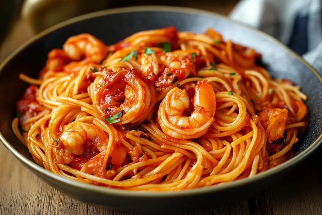 Spicy Shrimp Fra Diavolo with Linguine