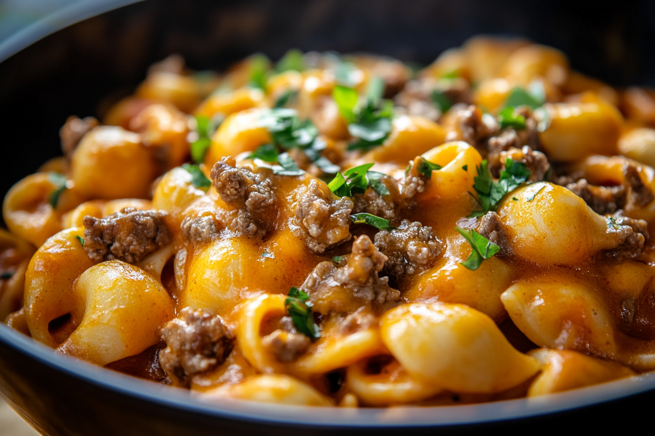 Cheesy Beef Taco Pasta