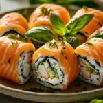 Lemon Basil Salmon Rolls