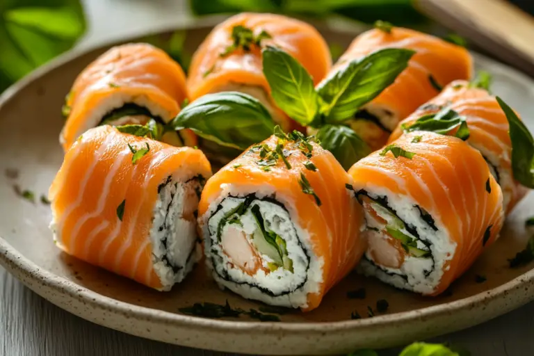 Lemon Basil Salmon Rolls