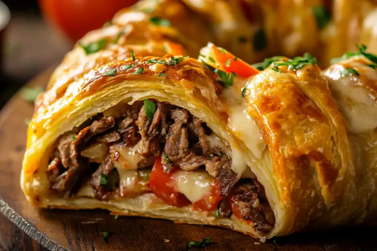 Philly Cheesesteak Crescent Ring