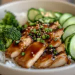 Glazed Chicken Rice Bowl with Broccoli & Cucumber