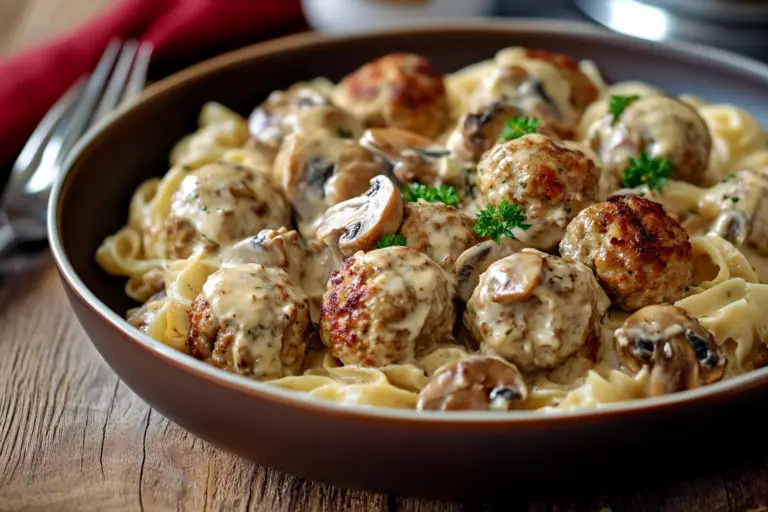 Creamy Mushroom Chicken Meatballs