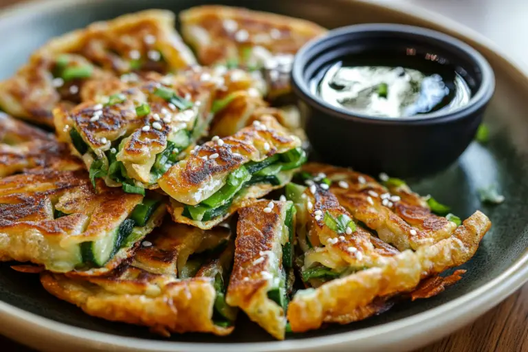 Crispy Vegetable Pancakes with Asian Dipping Sauce