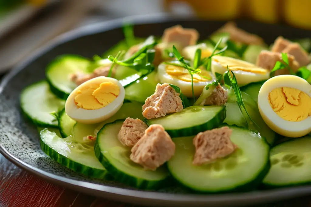 Cucumber Apple with Egg Salad