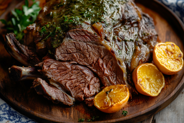 Oven-Roasted Lamb Shoulder with Herb Sauce