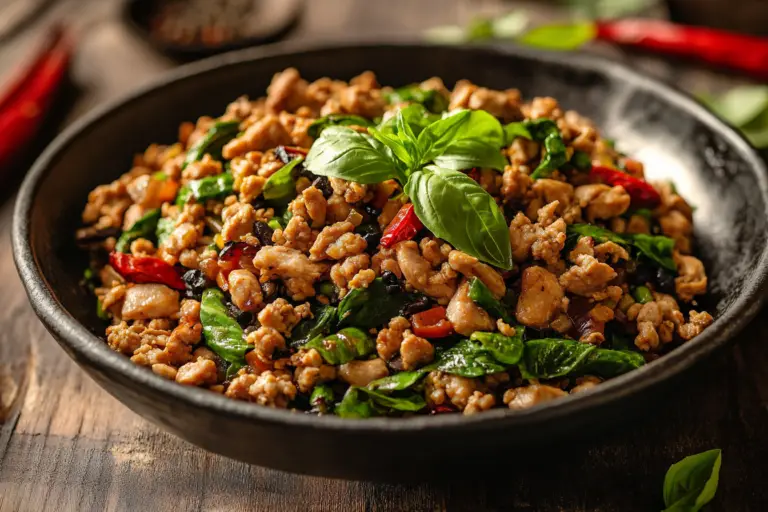 Ground Chicken & Holy Basil Stir Fry