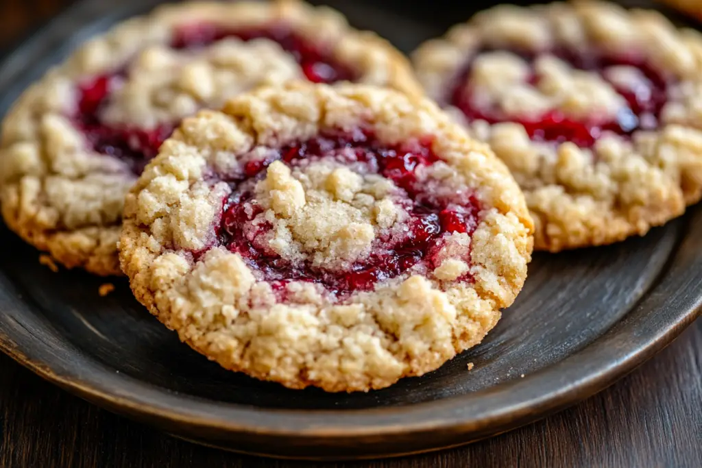 Buttery Raspberry Crumble Cookies