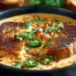 Spicy Jalapeño Popper Soup with Grilled Cheese Dippers