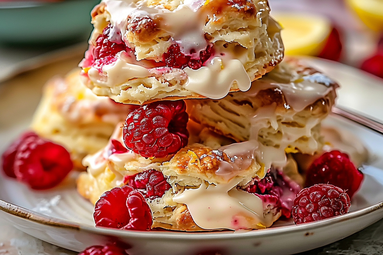 Ridiculously Easy Lemon Raspberry Scones