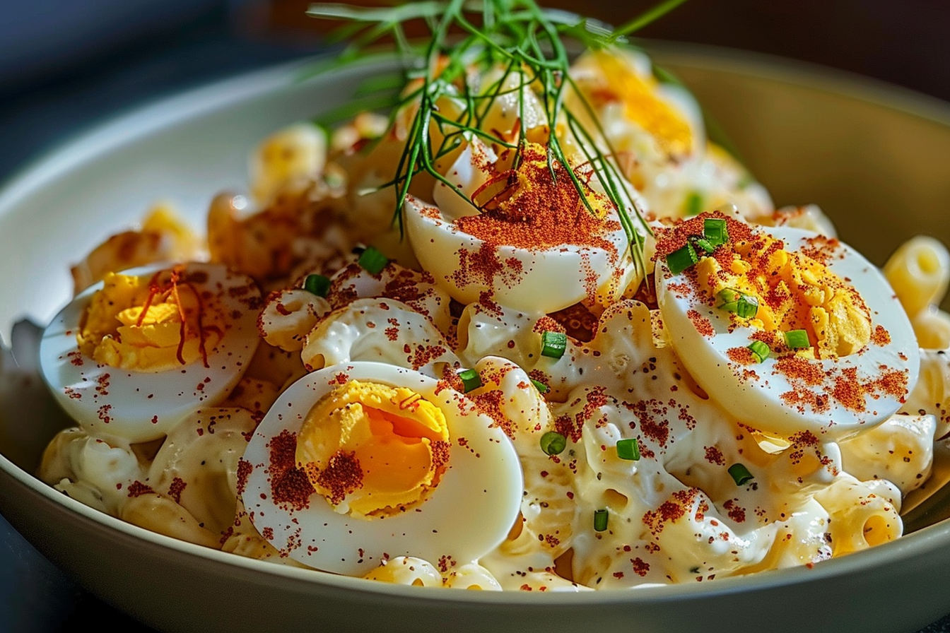 Deviled Egg Macaroni Salad
